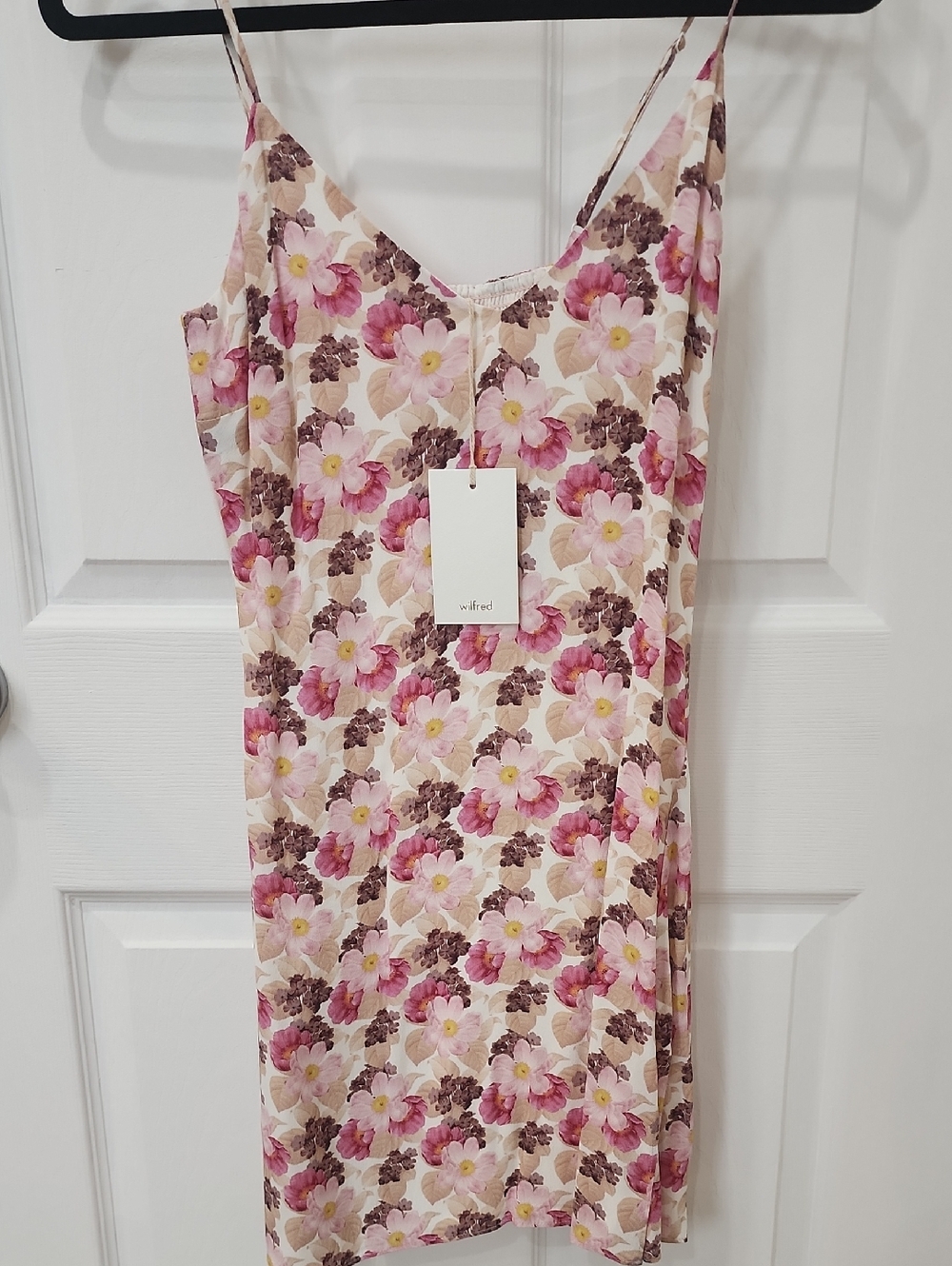 Wilfred Pink & Brown Floral Slip Dress
